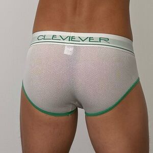 White and Green Men's Briefs